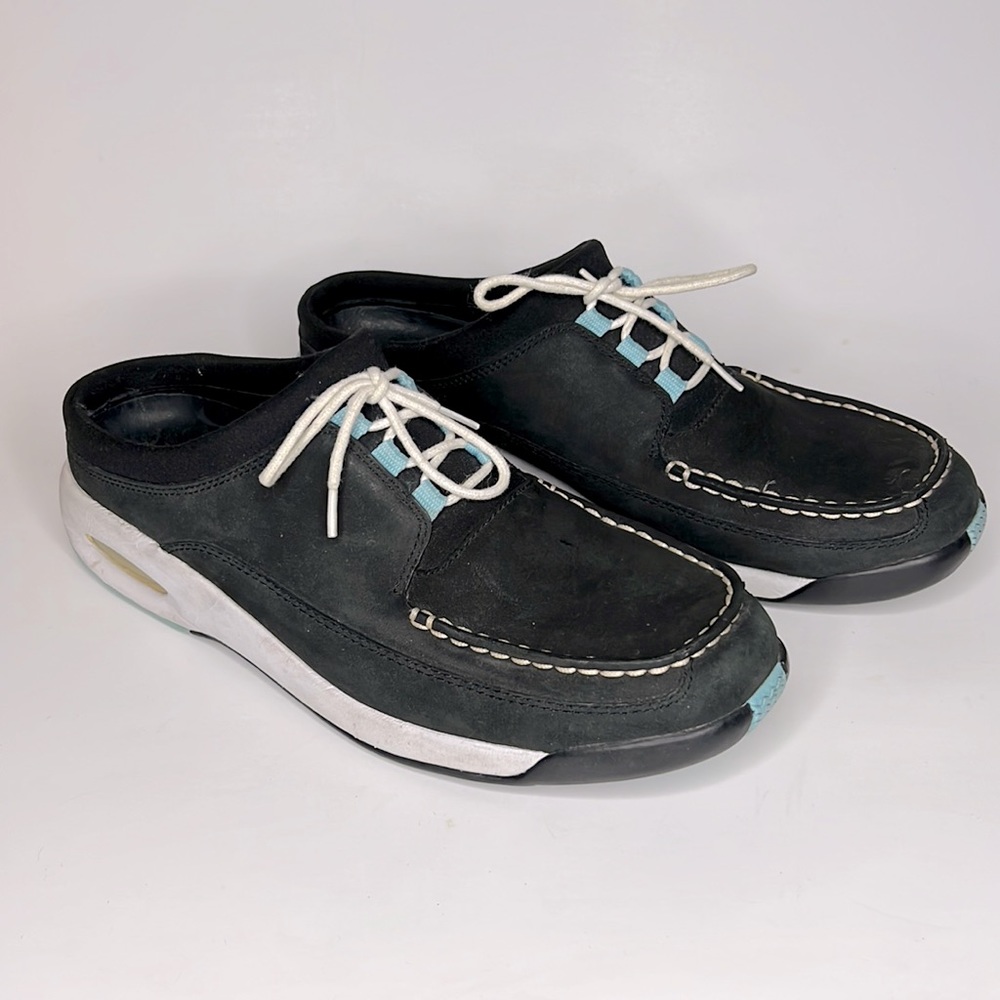 Cole Haan NikeAir Shoes Mules Slides Black Suede Loafers Slip On Size 11B